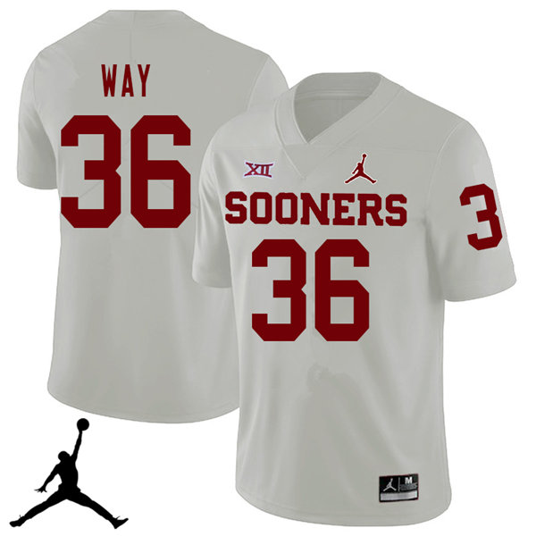 Jordan Brand Men #36 Tress Way Oklahoma Sooners 2018 College Football Jerseys Sale-White
